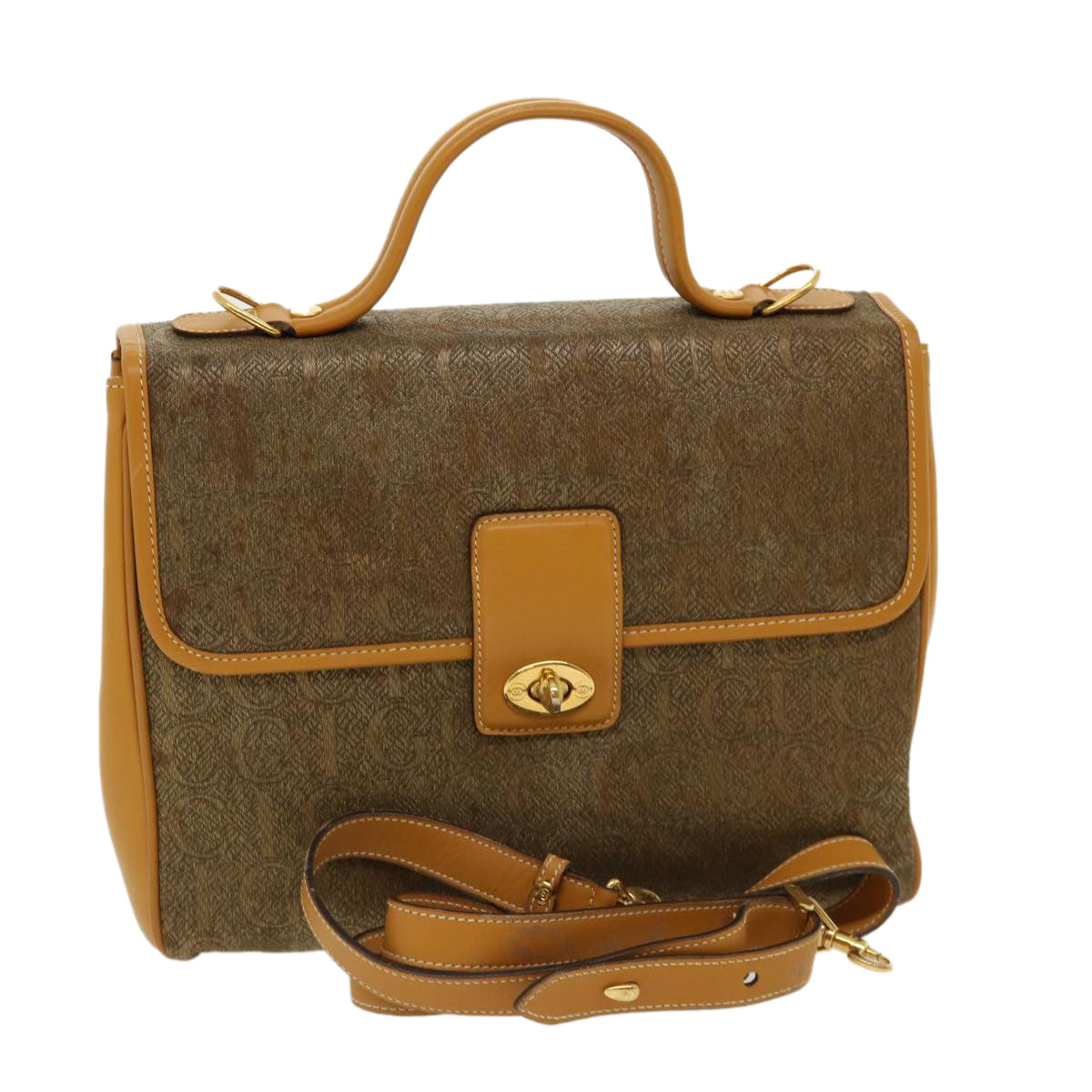 GUCCI Hand Bag Leather Brown 0001130274 ti674