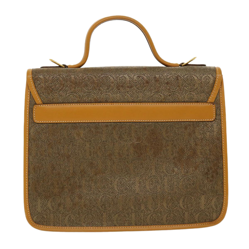 GUCCI Hand Bag Leather Brown 0001130274 ti674
