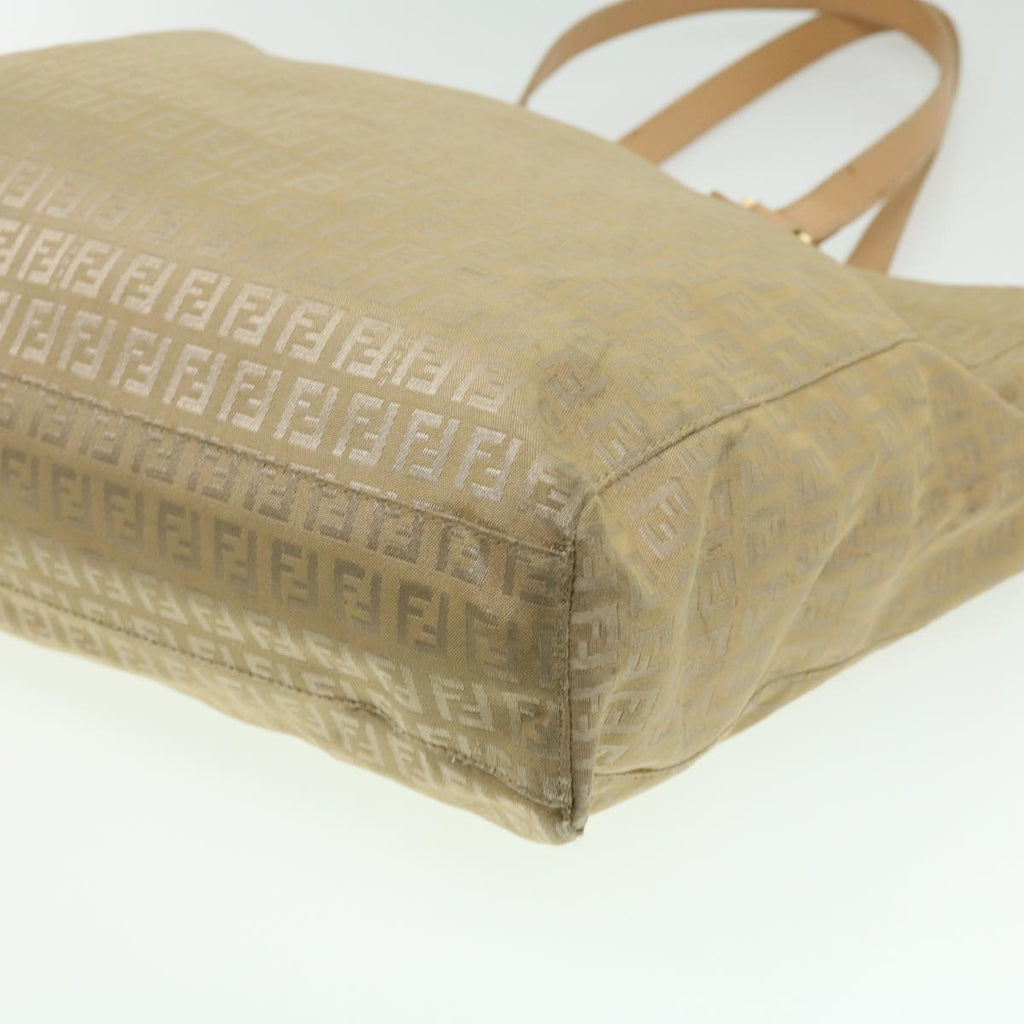 FENDI Zucchino Canvas Shoulder Bag Beige ti732