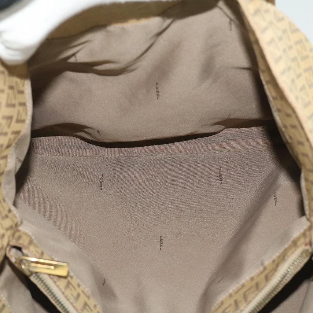 FENDI Zucchino Canvas Shoulder Bag Beige ti732