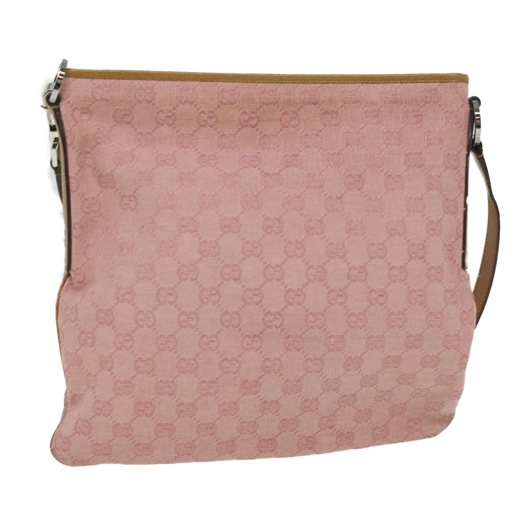 GUCCI GG Canvas Shoulder Bag Pink 113013 1956 ti734