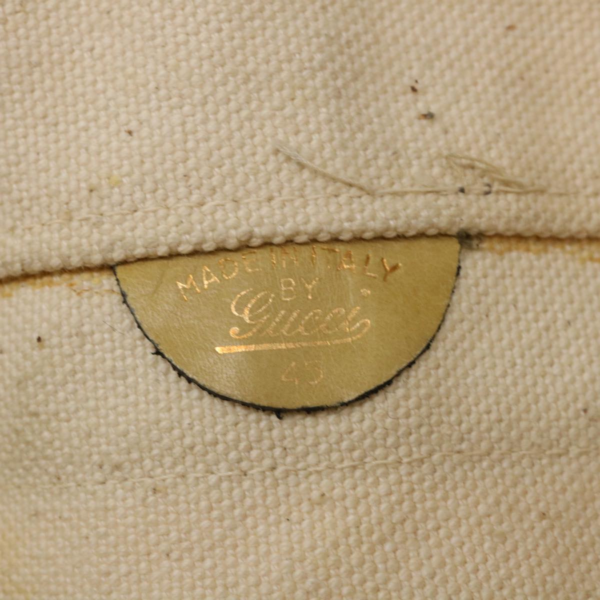 GUCCI Tote Bag Canvas Beige Brown Navy ti772