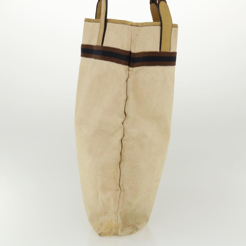 GUCCI Tote Bag Canvas Beige Brown Navy ti772