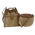 GUCCI Shoulder Bag PVC Leather 2Set Beige ti780