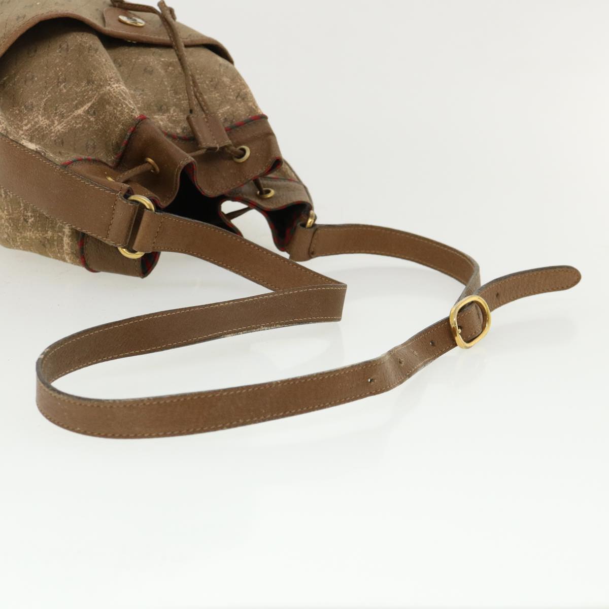 GUCCI Shoulder Bag PVC Leather 2Set Beige ti780