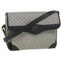 GUCCI Micro GG Canvas Shoulder Bag PVC Leather Navy ti884