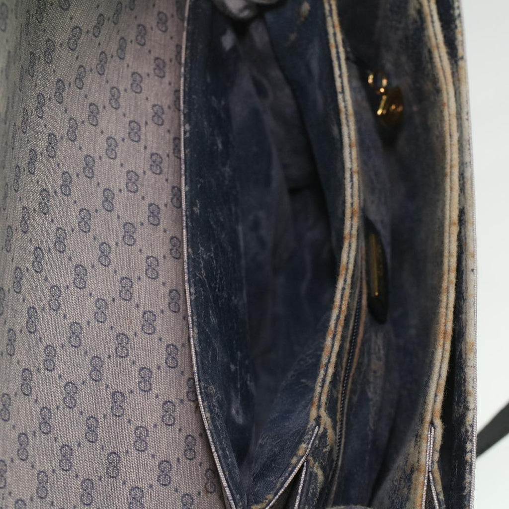 GUCCI Micro GG Canvas Shoulder Bag PVC Leather Navy ti884