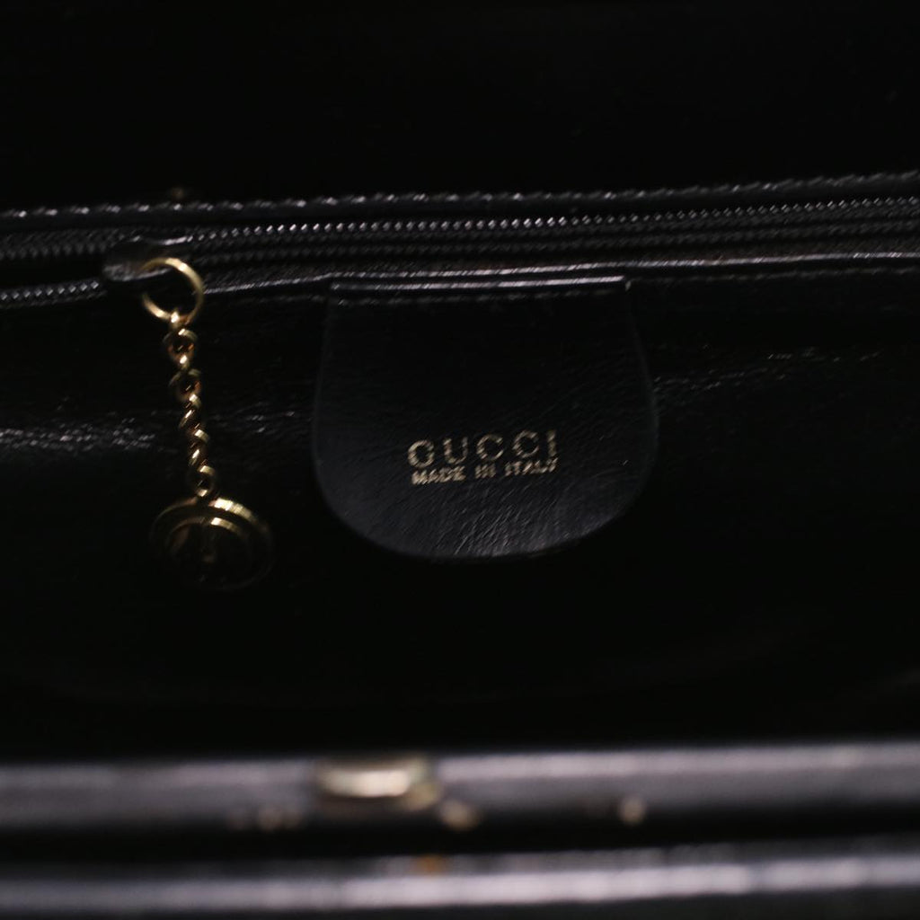 GUCCI Shoulder Bag Unborn Calf SkinLeather Black 002 406 0425 ti932
