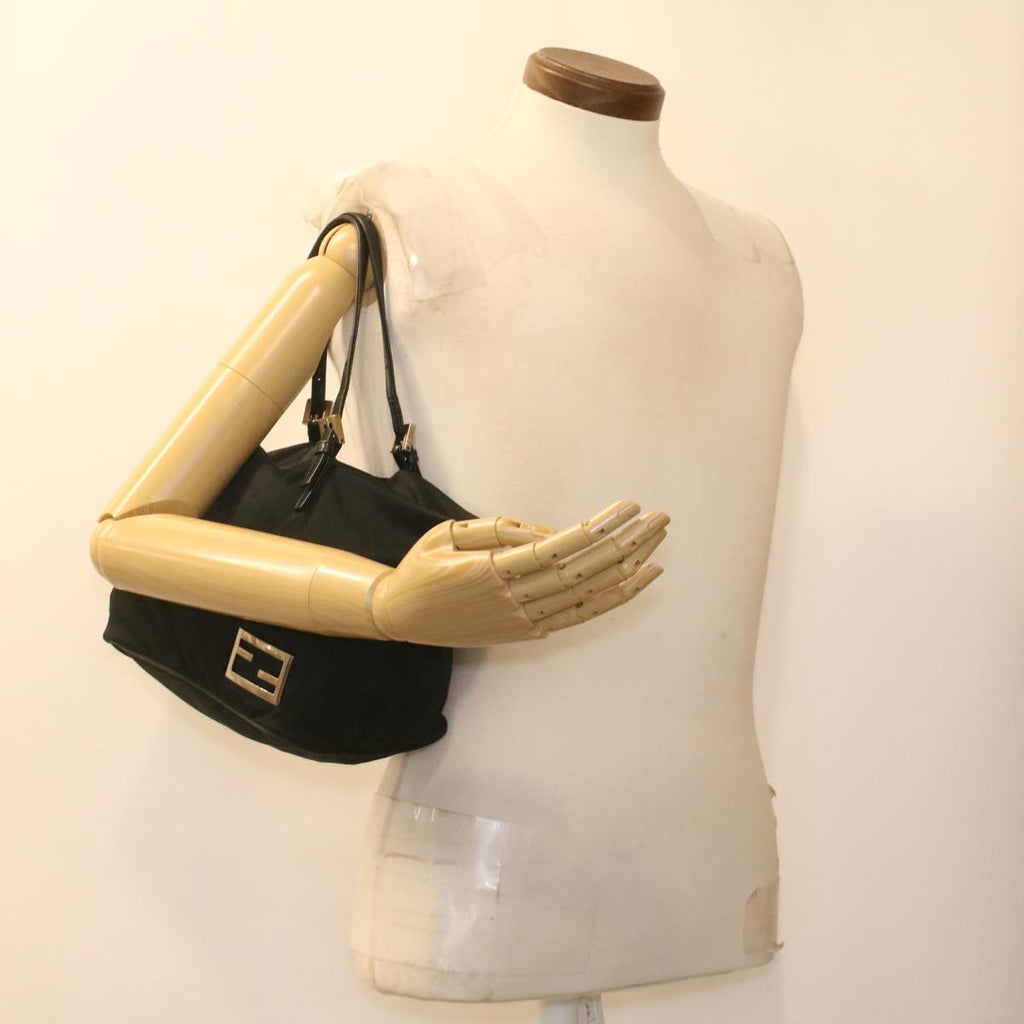 FENDI Hand Bag Nylon Black ti938