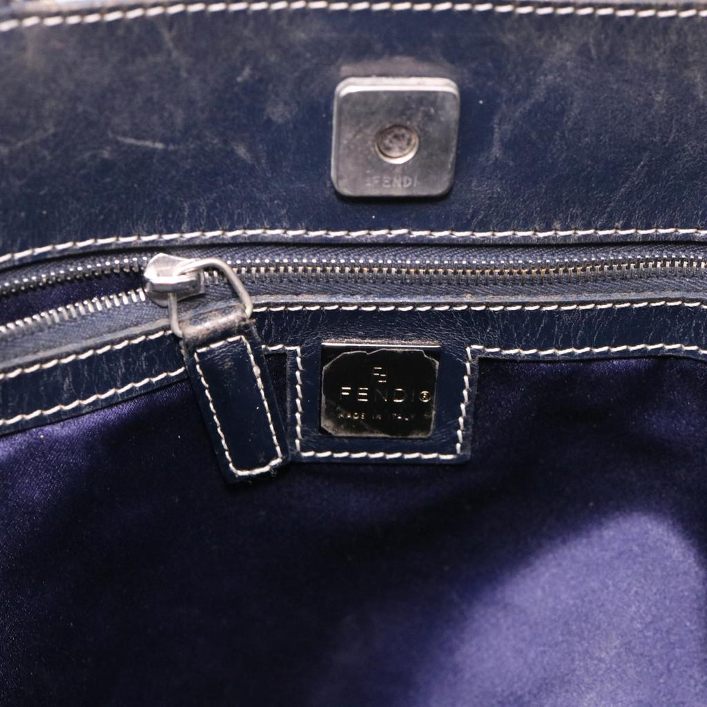 FENDI Zucchino Canvas Tote Bag Nylon Navy ti968