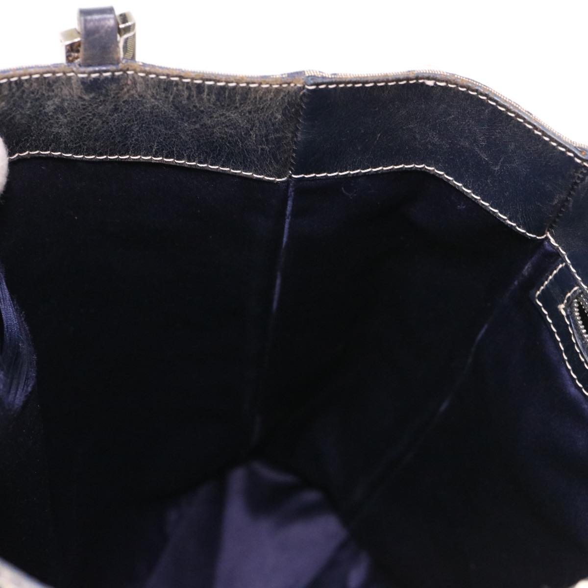 FENDI Zucchino Canvas Tote Bag Nylon Navy ti968