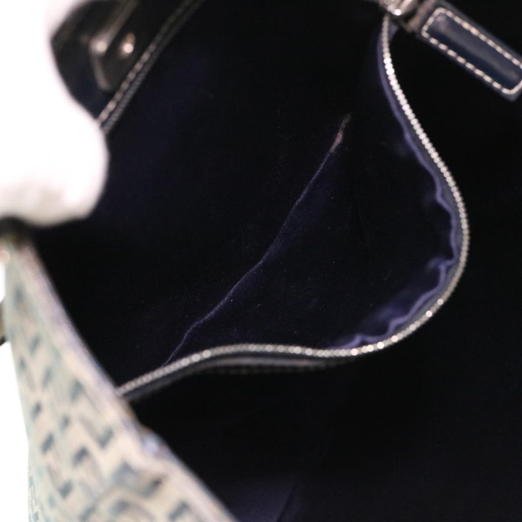 FENDI Zucchino Canvas Tote Bag Nylon Navy ti968