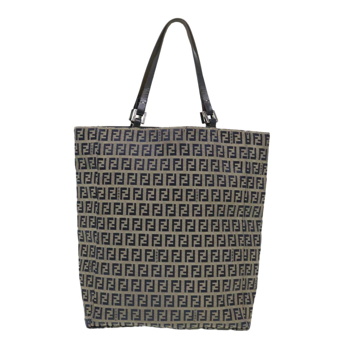FENDI Zucchino Canvas Tote Bag Nylon Navy ti968