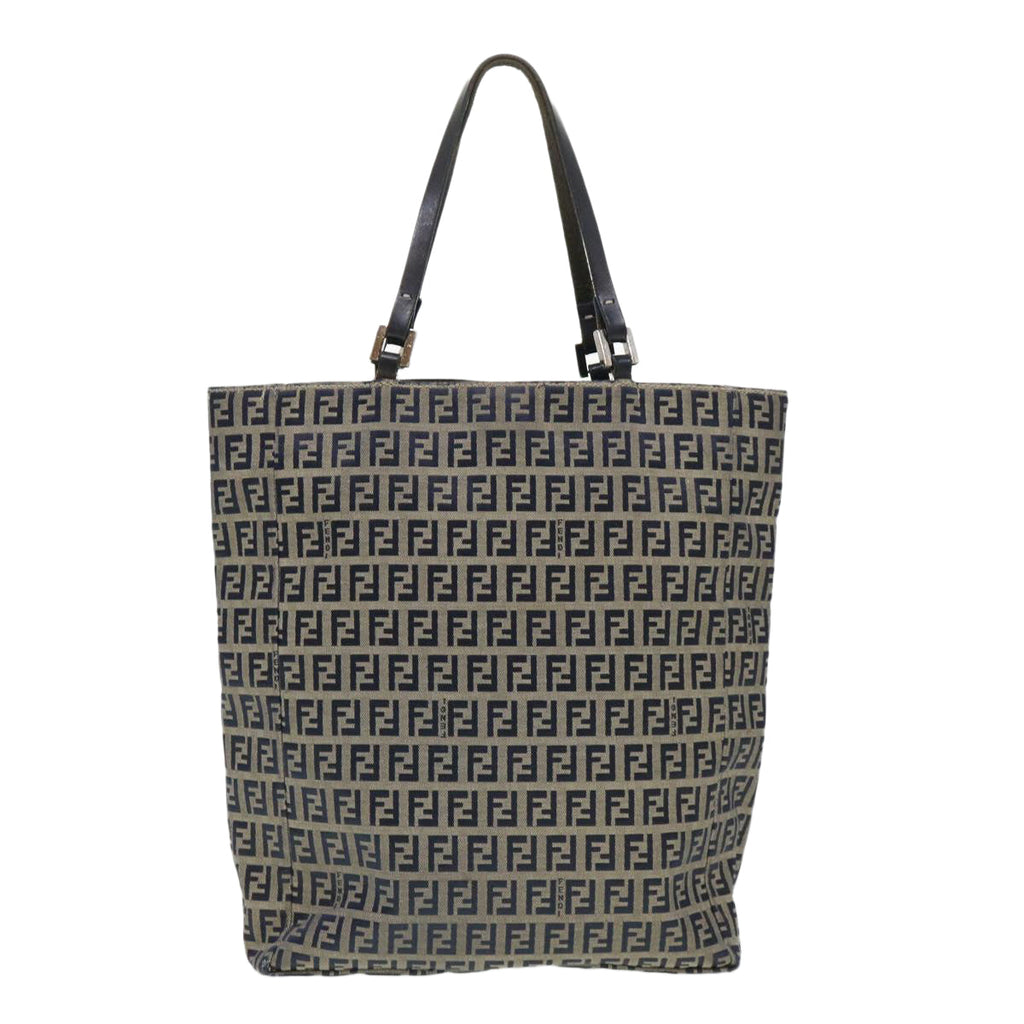 FENDI Zucchino Canvas Tote Bag Nylon Navy ti968