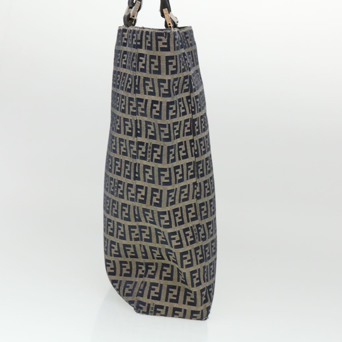 FENDI Zucchino Canvas Tote Bag Nylon Navy ti968