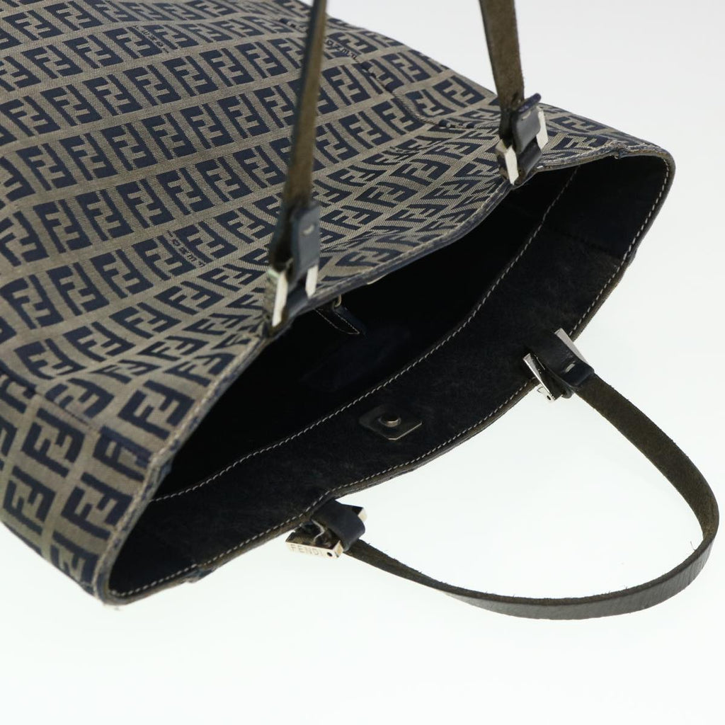 FENDI Zucchino Canvas Tote Bag Nylon Navy ti968