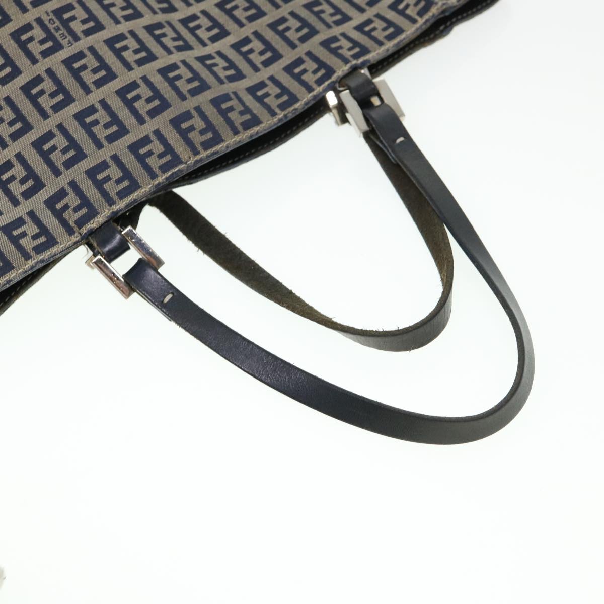 FENDI Zucchino Canvas Tote Bag Nylon Navy ti968
