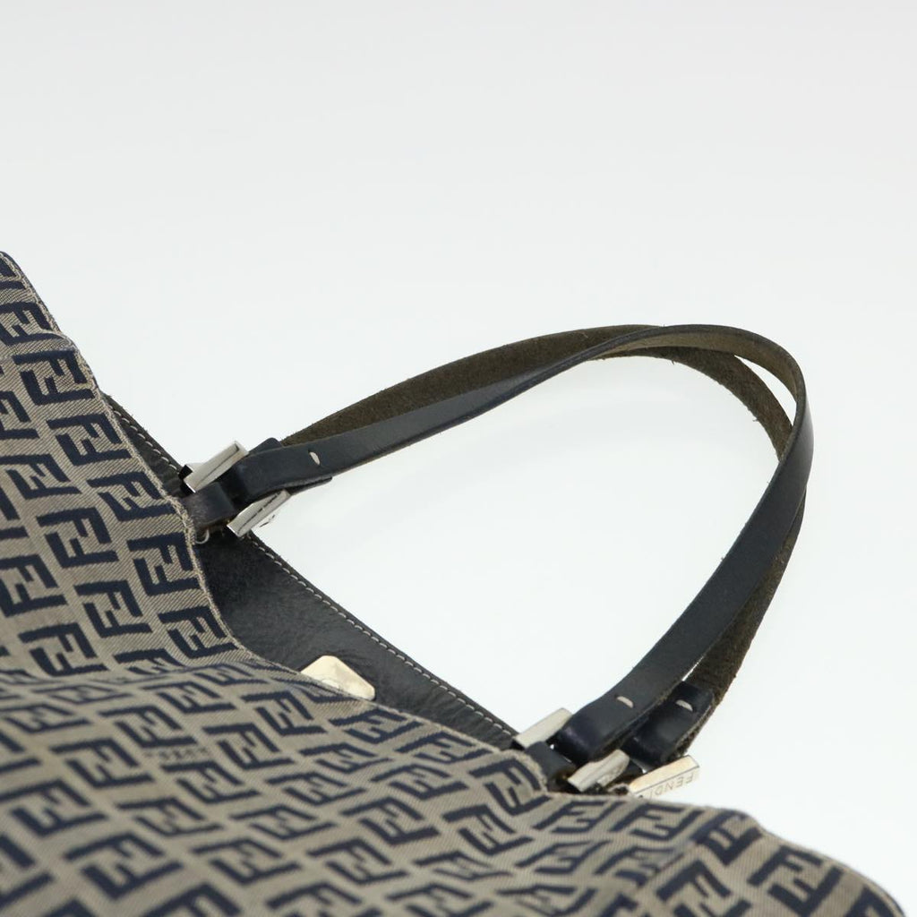 FENDI Zucchino Canvas Tote Bag Nylon Navy ti968