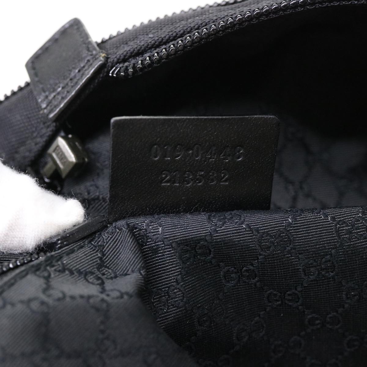GUCCI Boston Bag Nylon Black ti971