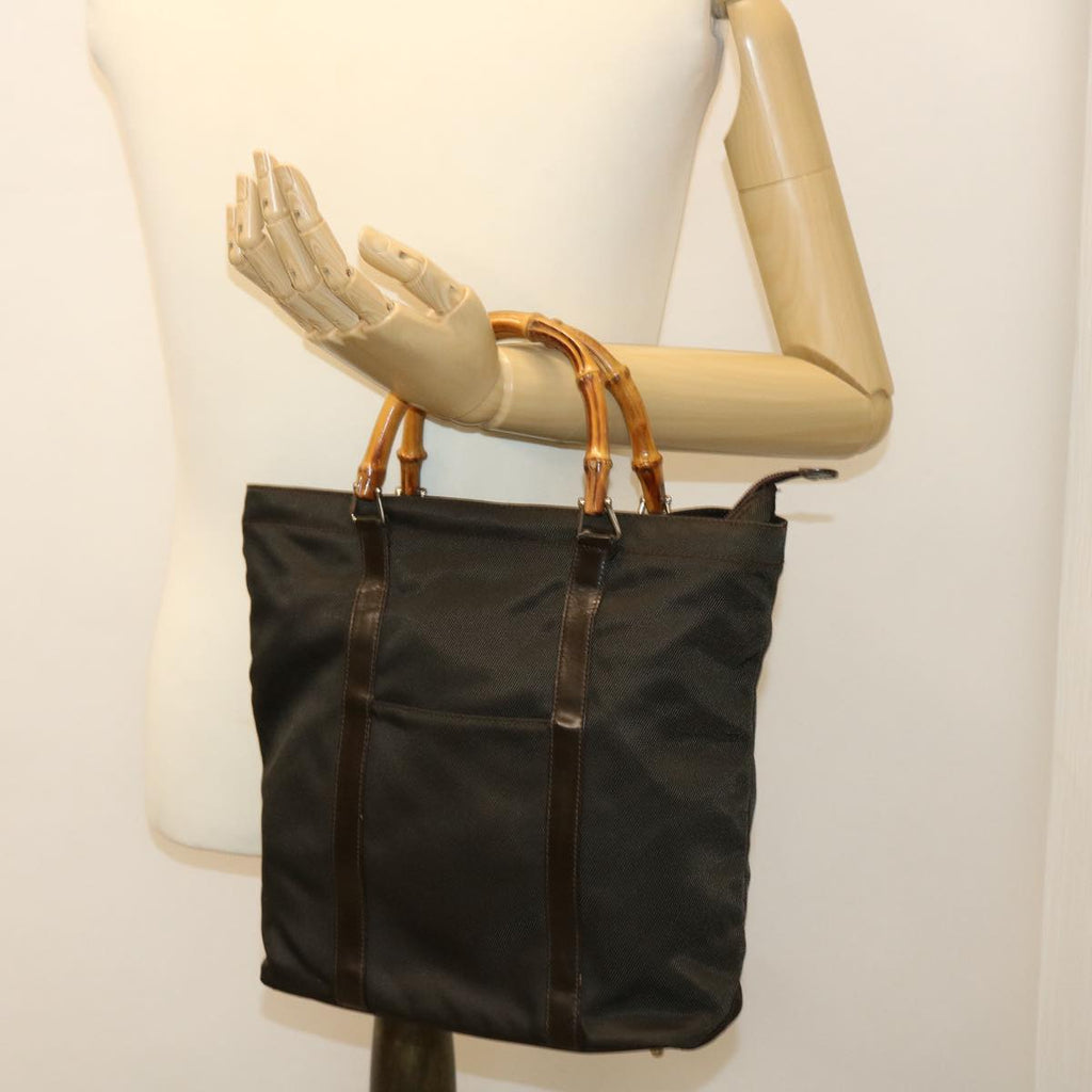 GUCCI Bamboo Tote Bag Canvas Brown 000 2855 0508 5 ti979