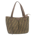 FENDI Zucca Canvas Tote Bag Brown Black tp173