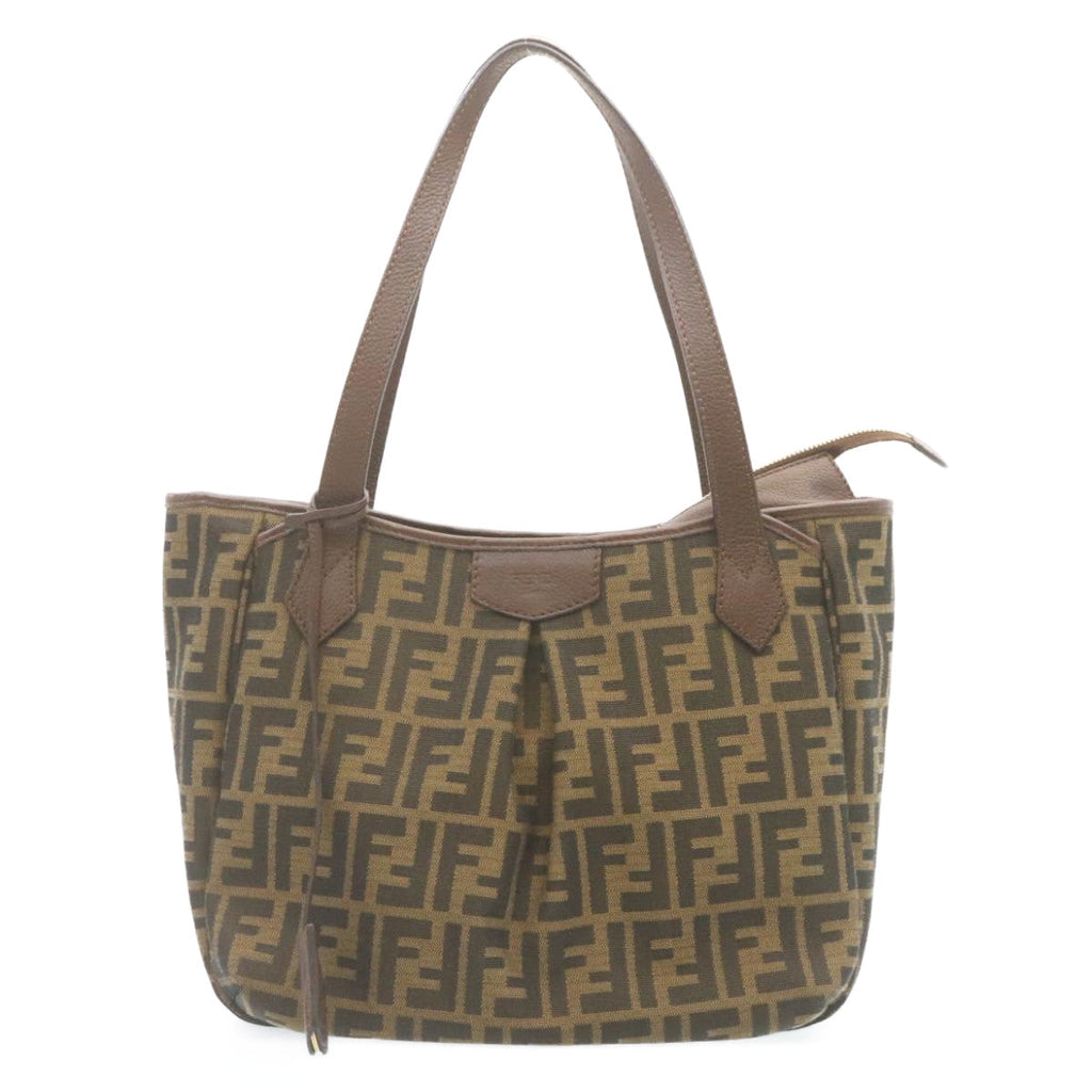 FENDI Zucca Canvas Tote Bag Brown Black tp173