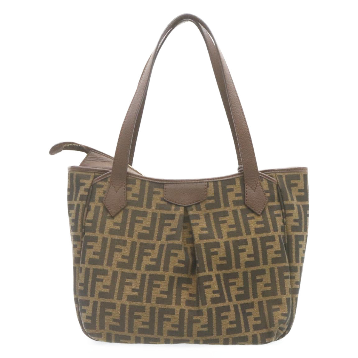 FENDI Zucca Canvas Tote Bag Brown Black tp173