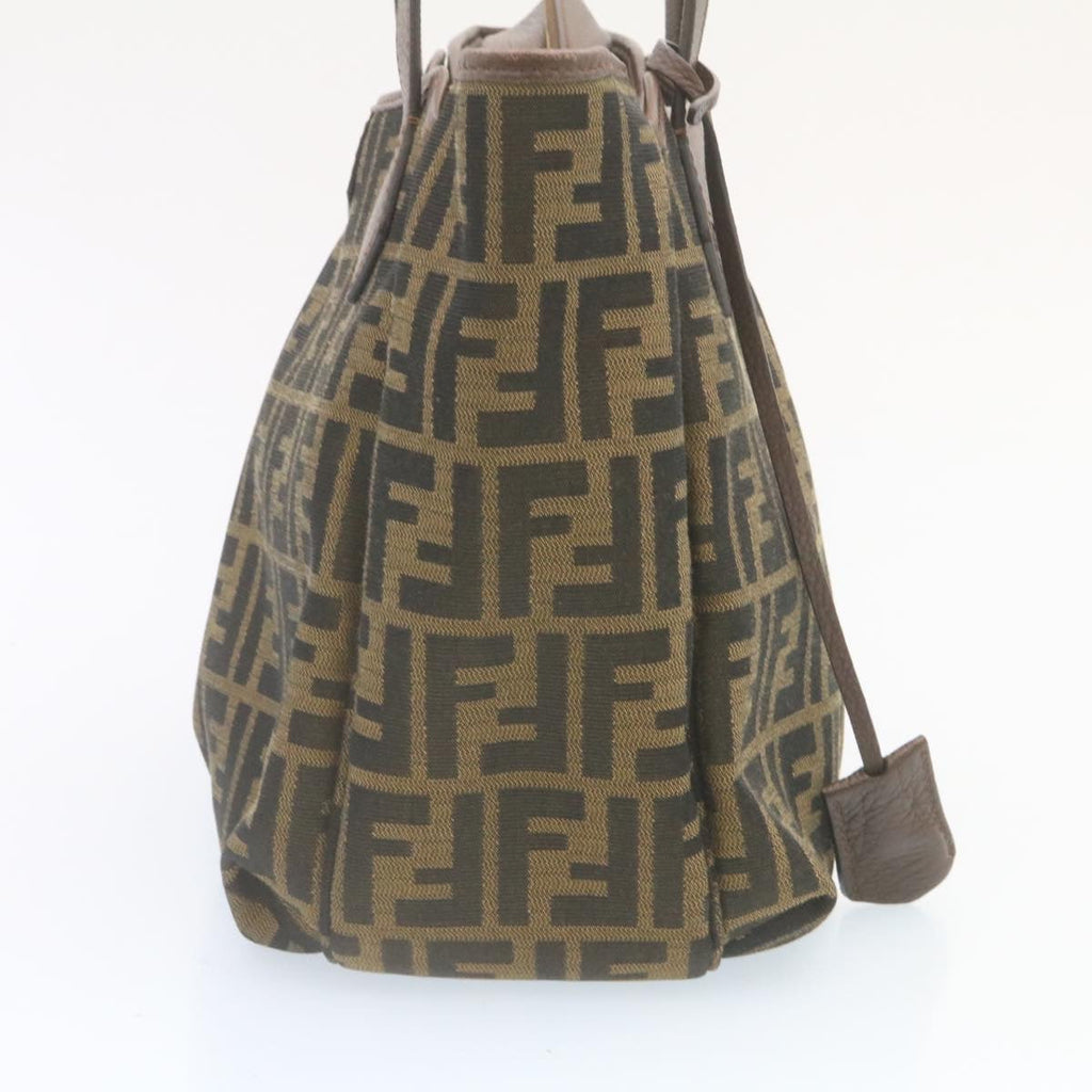 FENDI Zucca Canvas Tote Bag Brown Black tp173