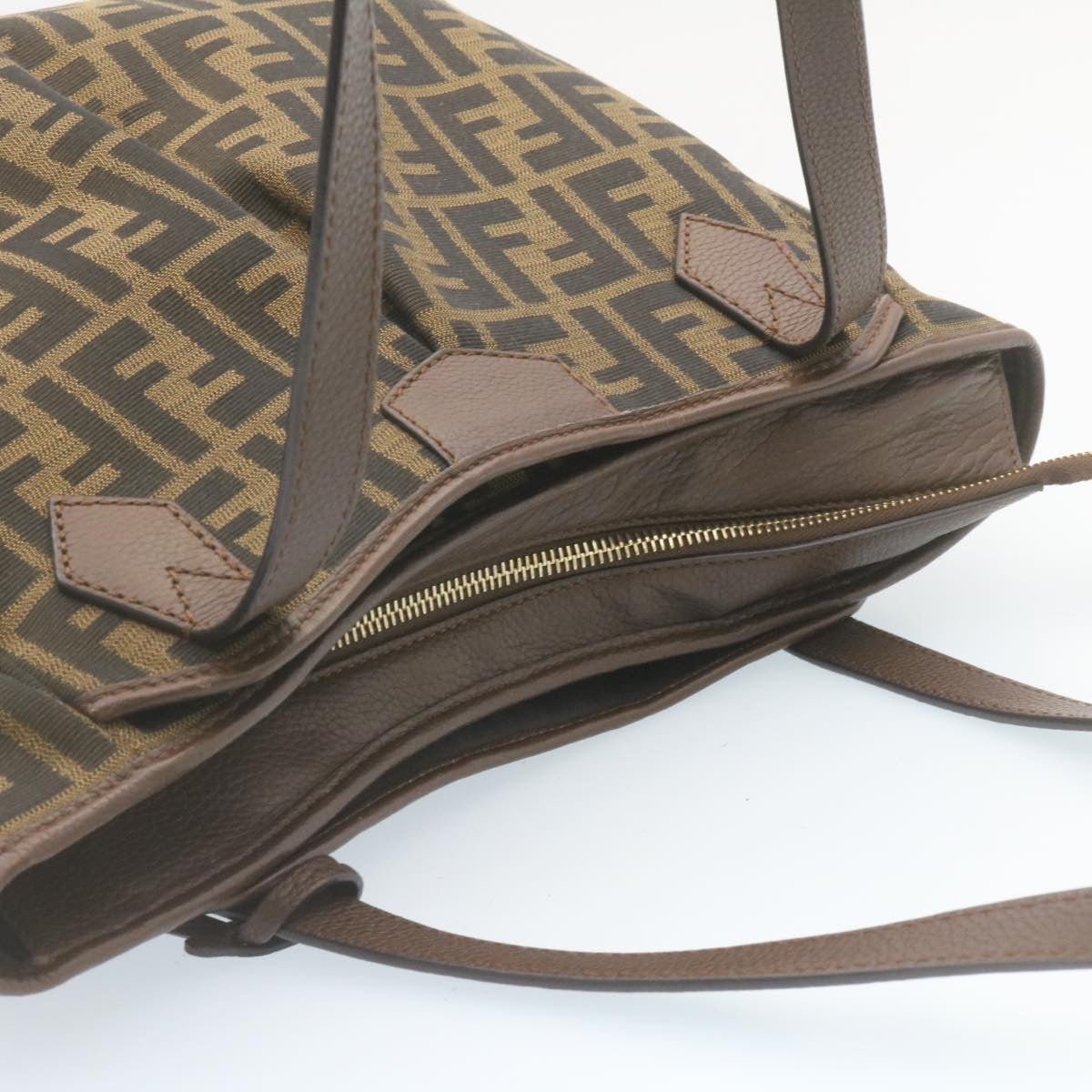 FENDI Zucca Canvas Tote Bag Brown Black tp173