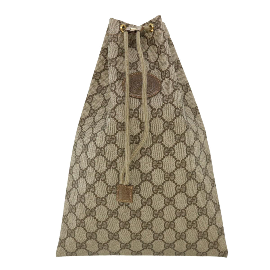 GUCCI GG Canvas Drawstring Pouch Beige tp546