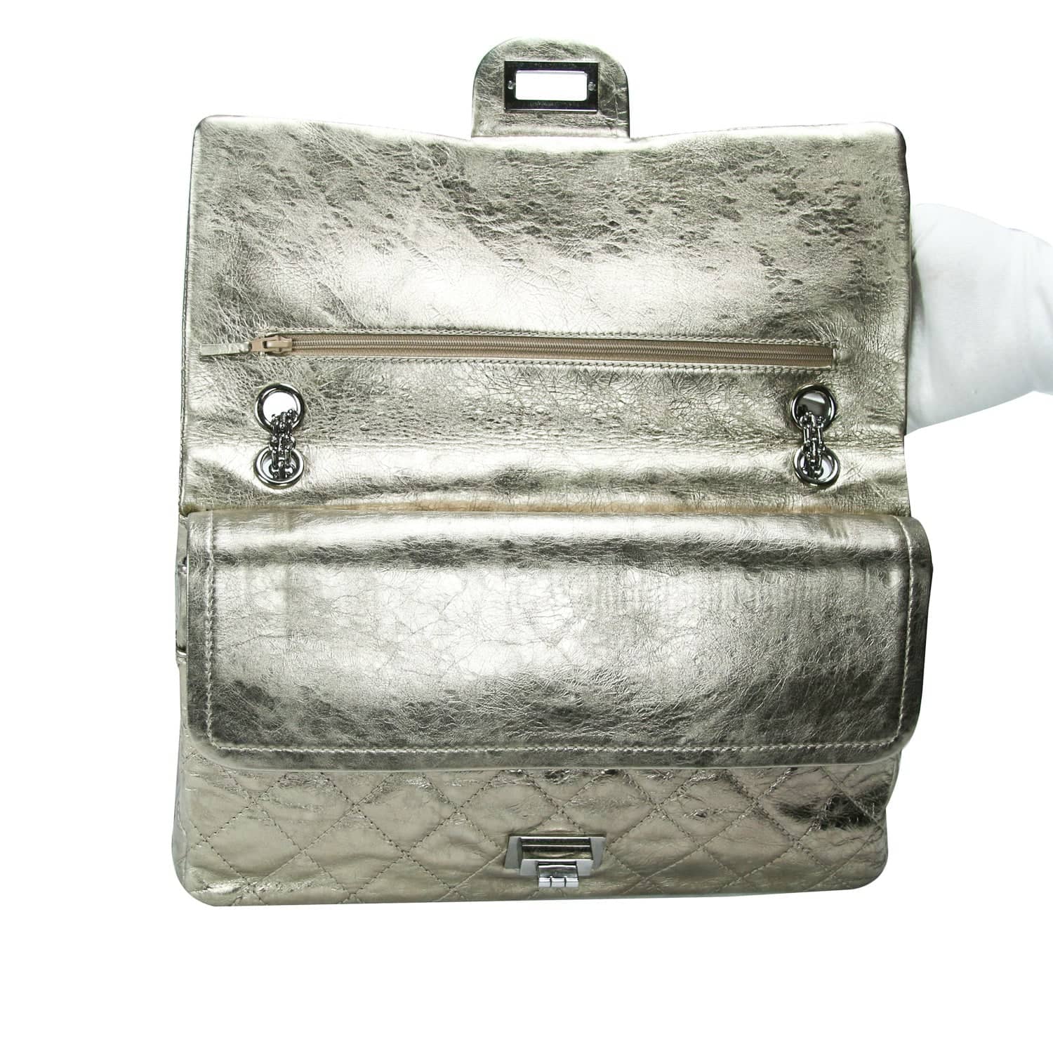 Chanel 2.55 Reissue Jumbo Gold Aged Calfskin Ruthenium