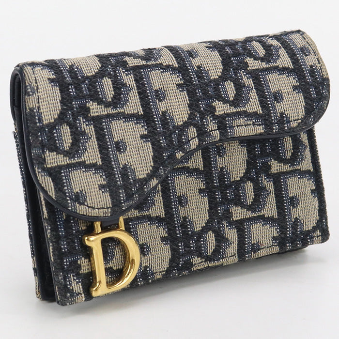 Christian Dior S5611CTZQ M928 Bloom CardHolder saddle Bifold Wallet Oblique