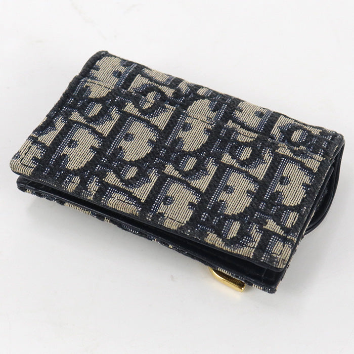 Christian Dior S5611CTZQ M928 Bloom CardHolder saddle Bifold Wallet Oblique