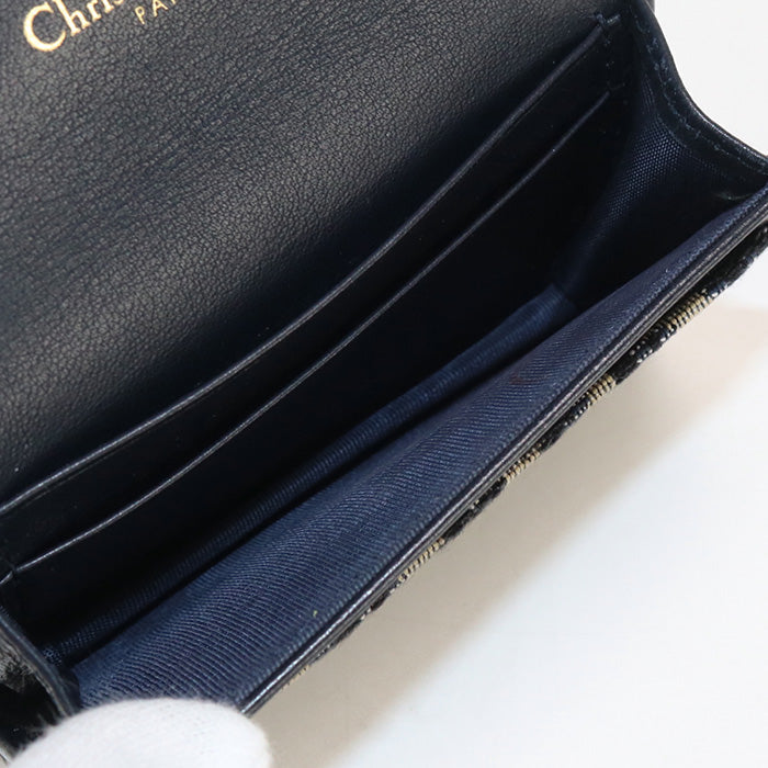 Christian Dior S5611CTZQ M928 Bloom CardHolder saddle Bifold Wallet Oblique