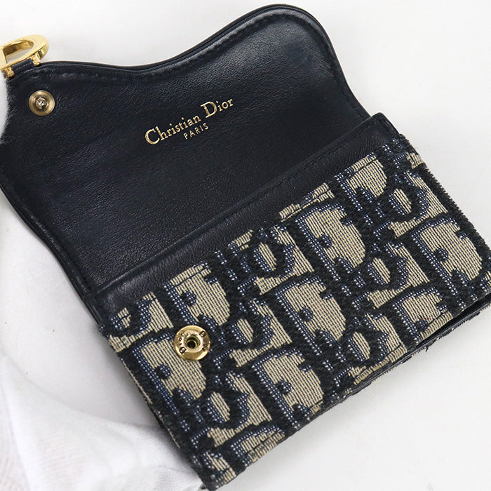 Christian Dior S5611CTZQ M928 Bloom CardHolder saddle Bifold Wallet Oblique