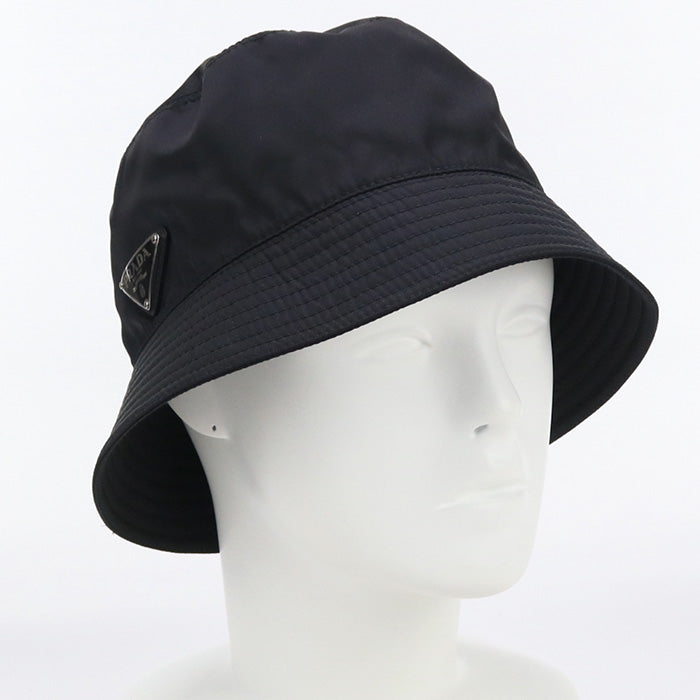 PRADA 2HC137 2DMI hat Triangle With logo Bucket hat Nylon black Women(unisex)