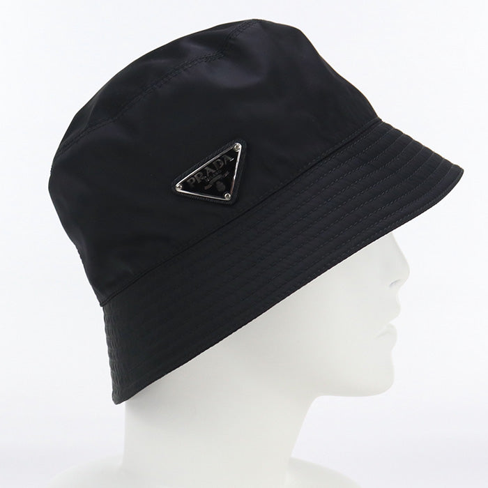 PRADA 2HC137 2DMI hat Triangle With logo Bucket hat Nylon black Women(unisex)