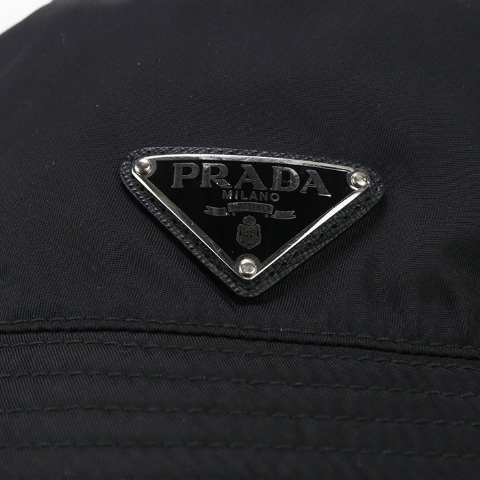 PRADA 2HC137 2DMI hat Triangle With logo Bucket hat Nylon black Women(unisex)