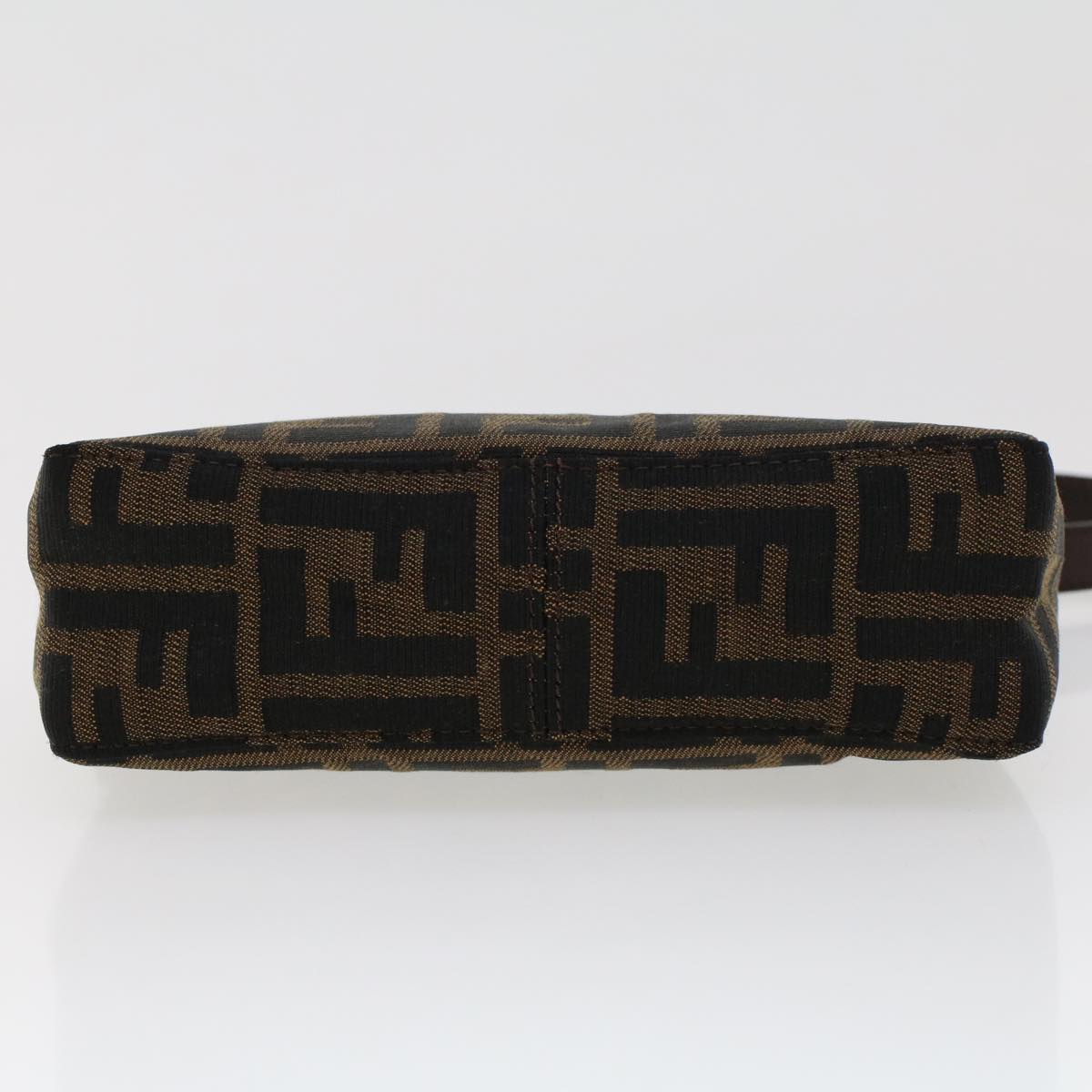 FENDI Zucca Canvas Shoulder Bag Black Brown uy115