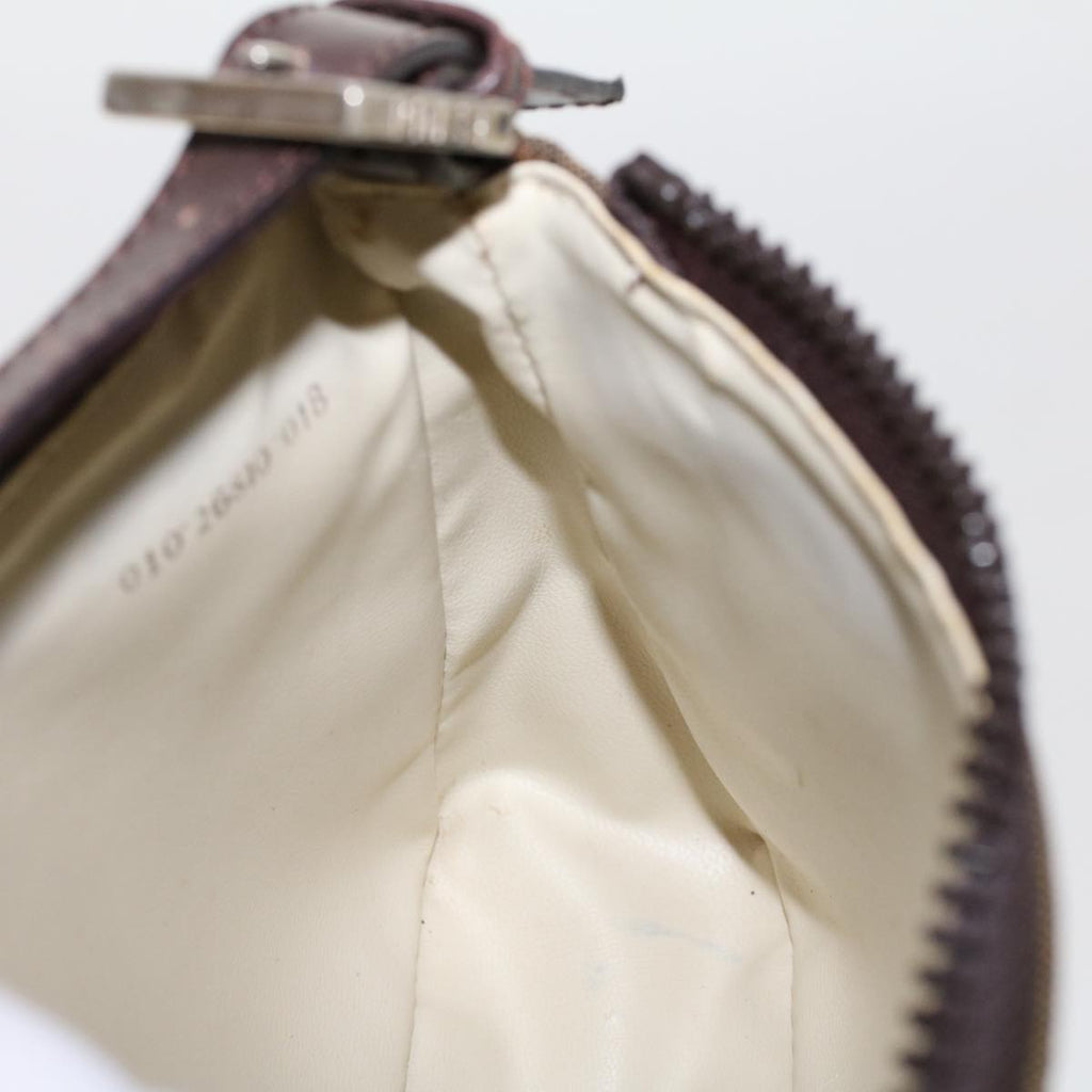 FENDI Zucca Canvas Shoulder Bag Black Brown uy115