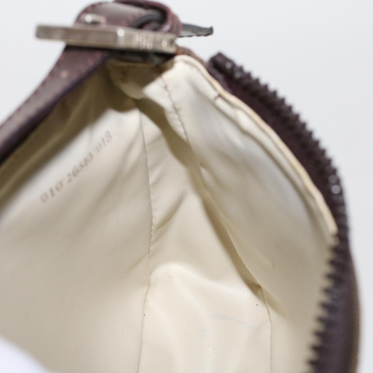 FENDI Zucca Canvas Shoulder Bag Black Brown uy115