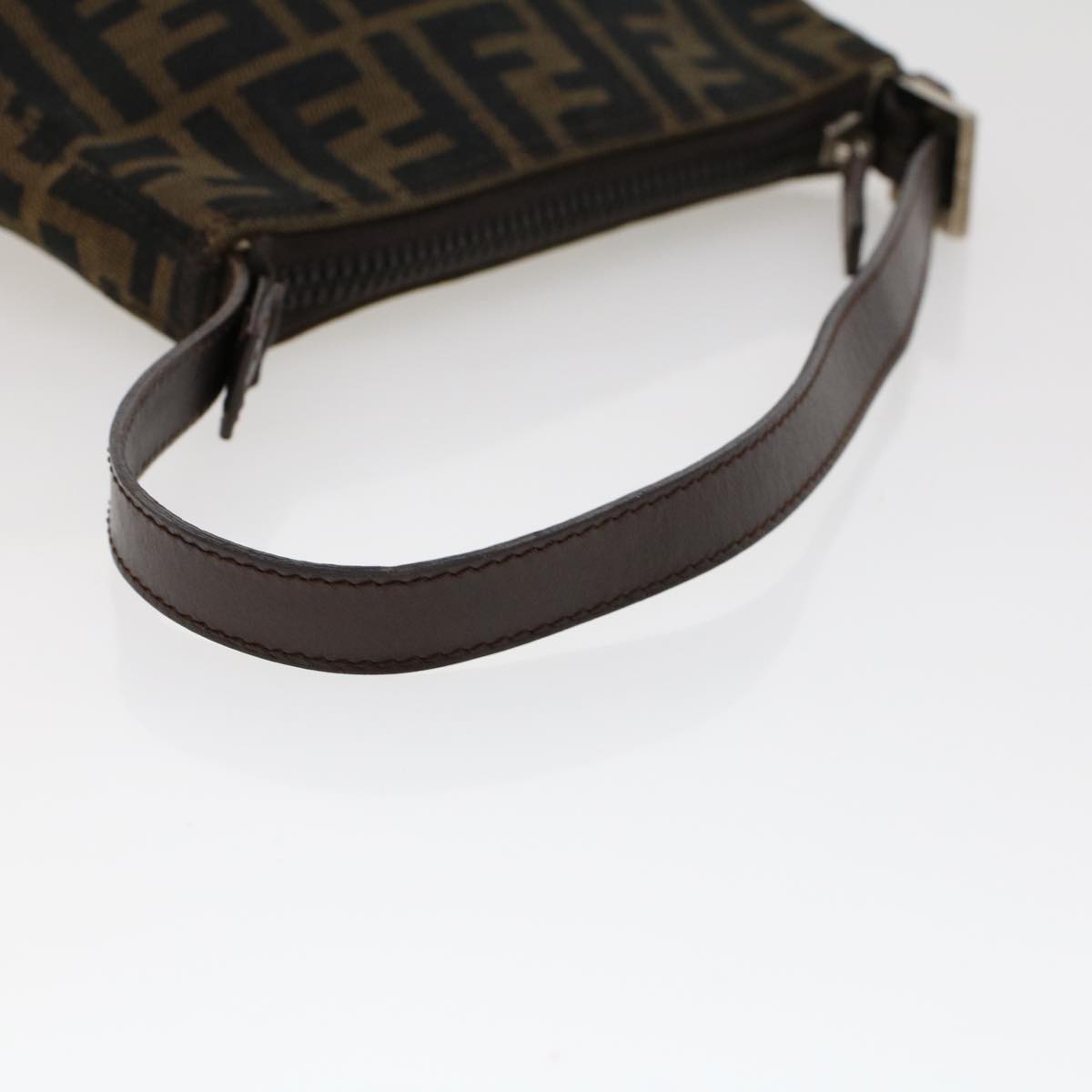 FENDI Zucca Canvas Shoulder Bag Black Brown uy115