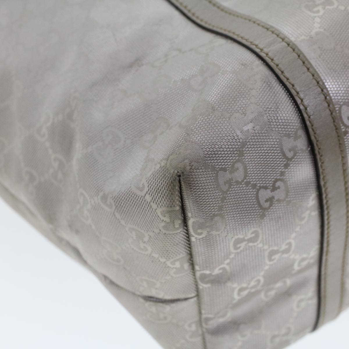 GUCCI GG Canvas Shoulder Bag Silver 197953 uy130