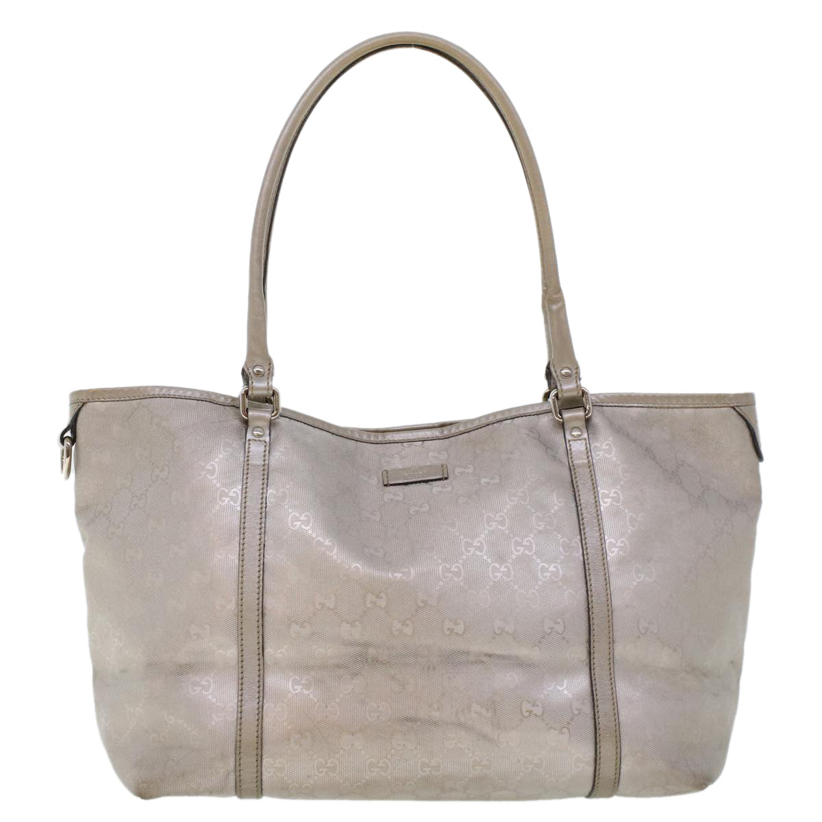 GUCCI GG Canvas Shoulder Bag Silver 197953 uy130