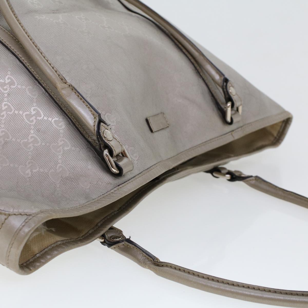 GUCCI GG Canvas Shoulder Bag Silver 197953 uy130