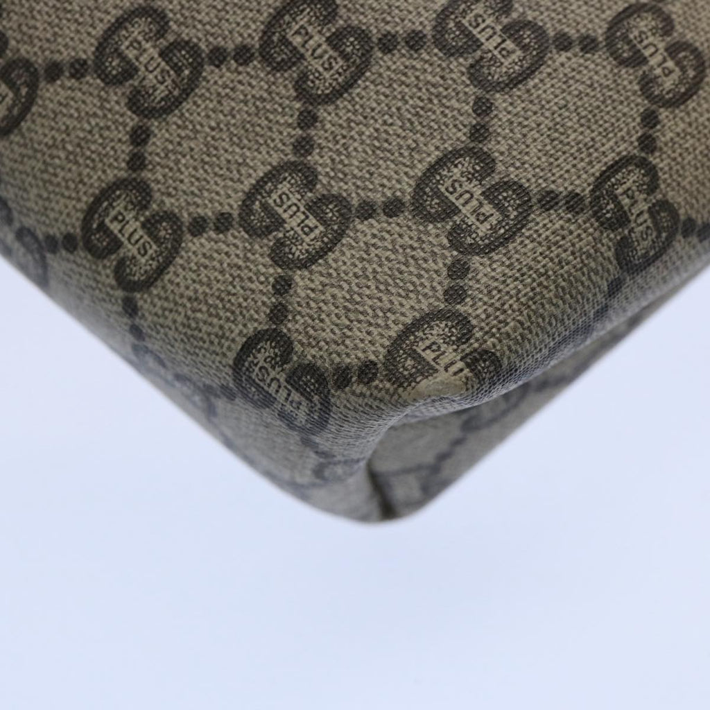 GUCCI GG PLUS Canvas Clutch Bag PVC Beige uy148