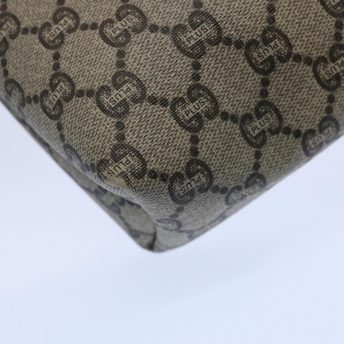 GUCCI GG PLUS Canvas Clutch Bag PVC Beige uy148