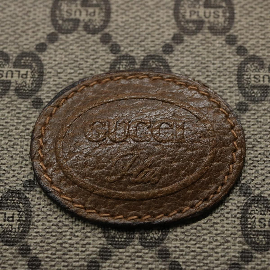 GUCCI GG PLUS Canvas Clutch Bag PVC Beige uy148