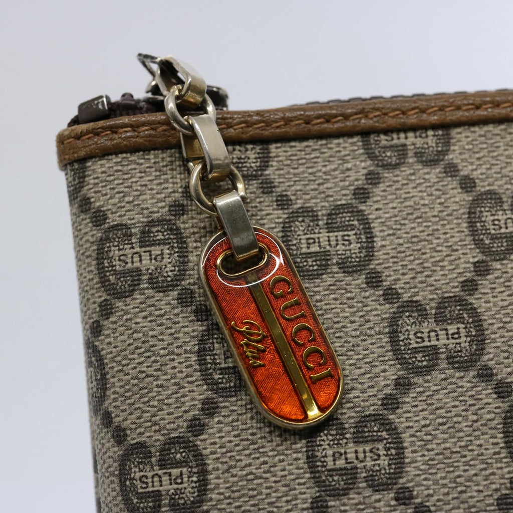 GUCCI GG PLUS Canvas Clutch Bag PVC Beige uy148