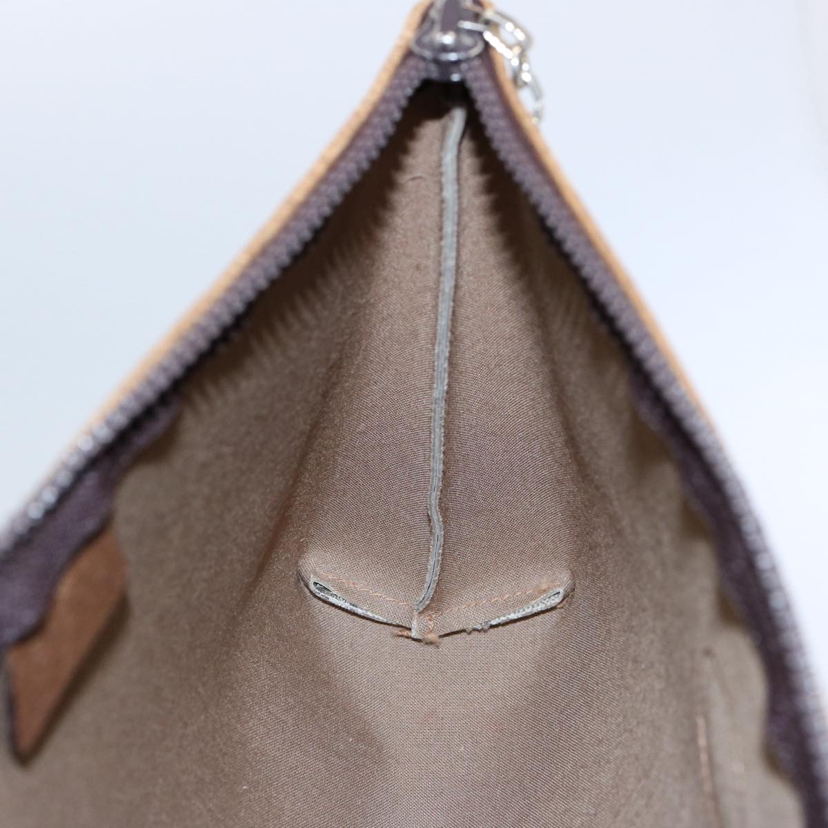 GUCCI GG PLUS Canvas Clutch Bag PVC Beige uy148